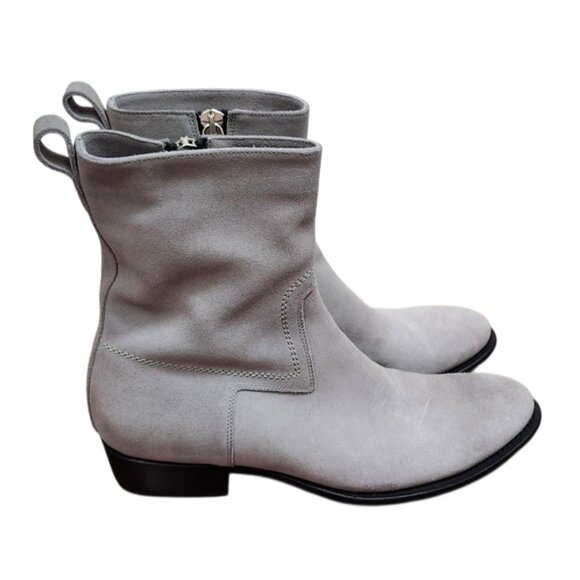 Dior Homme Suede Ankle Men's Gray Suede Mid-Calf Boots Size US 12 / EU 46 - Picture 4 of 15